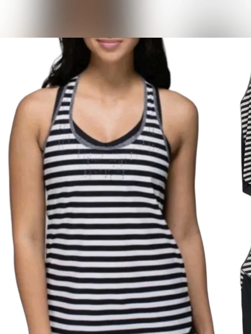 Lululemon Tank Top Water Bound Singlet Apex Black White Striped Racer‎ Back 4
